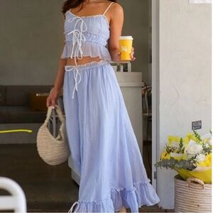 Light Blue Women's Maxi Skirt